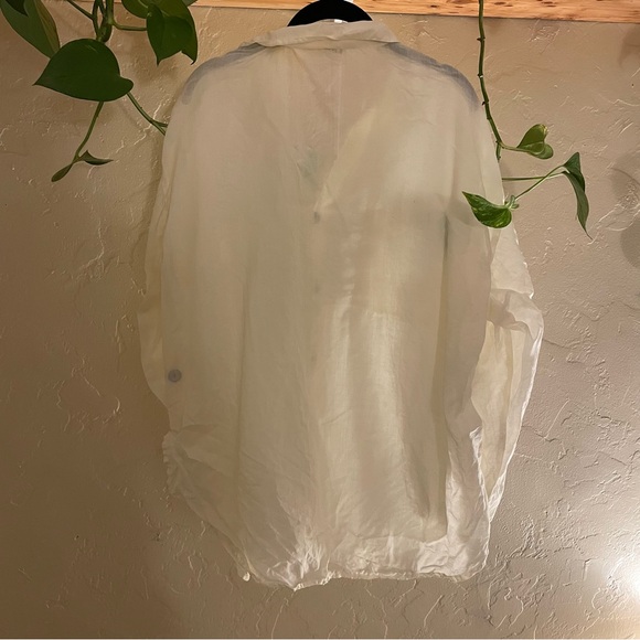 KLEEN 100% Linen Women's Elegant White Button-Down Shirt - Picture 5 of 7